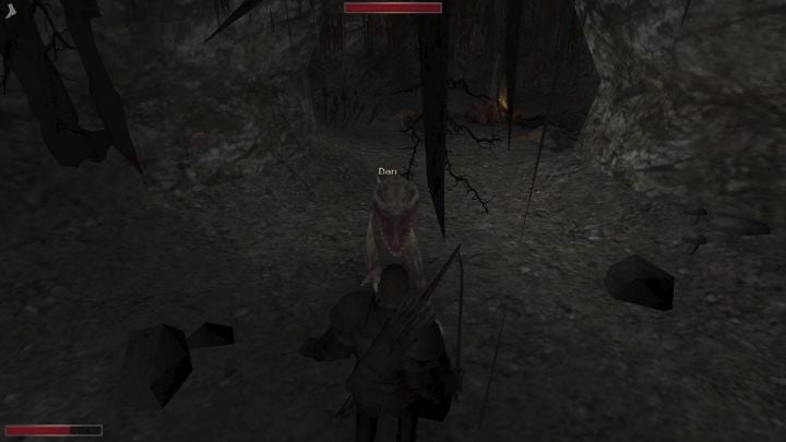 Po powrocie do jaskini okaże się jednak, że Dan został całkowicie przemieniony i stał się zębaczem - Kroniki Myrtany: Przełomowe odkrycie - solucja opis przejścia - Kroniki Myrtany - poradnik do gry