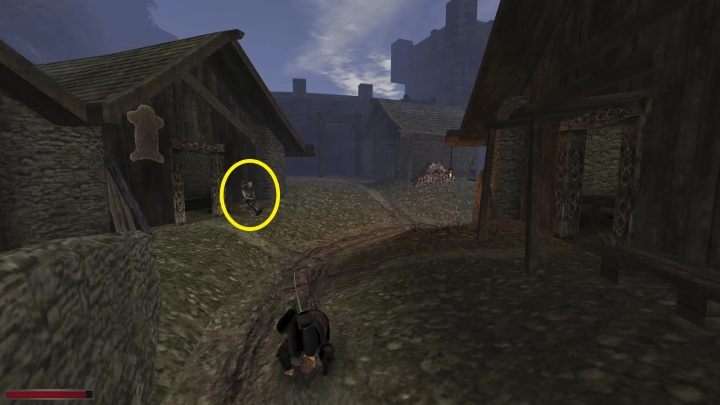 Arethe znajdziecie siedzącego jak zwykle przed swoim domem przy głównej drodze - Kroniki Myrtany: Nocny wartownik - solucja, opis przejścia - Kroniki Myrtany - poradnik do gry