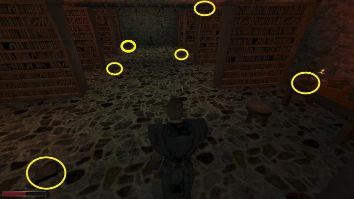 Porozmawiajcie z bibliotekarzem, poprosi Was o lokalizację i odstawienie na miejsce ksiąg - Kroniki Myrtany: Z deszczu pod rynnę - solucja, opis przejścia - Kroniki Myrtany - poradnik do gry