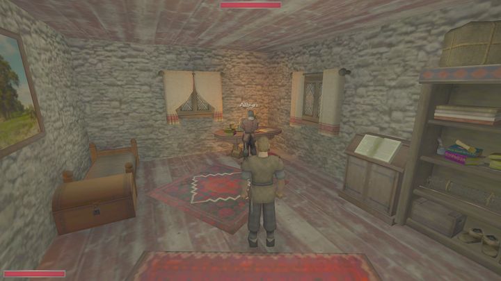 Powinniście się teraz skierować do karczmy, gdyż to właśnie tam przebywają wszyscy towarzysze ze statku - Kroniki Myrtany: Braterska pomoc - solucja, opis przejścia - Kroniki Myrtany - poradnik do gry