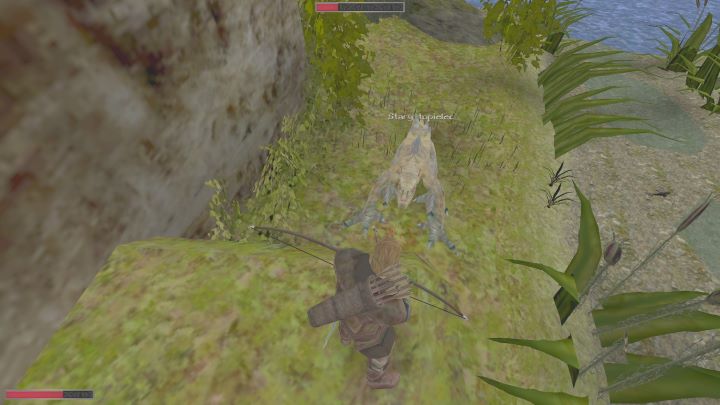 Skalne półki są bardzo dobrym miejscem, aby pokonać go z dystansu - Kroniki Myrtany: Wyruszamy do miasta - solucja, opis przejścia - Kroniki Myrtany - poradnik do gry