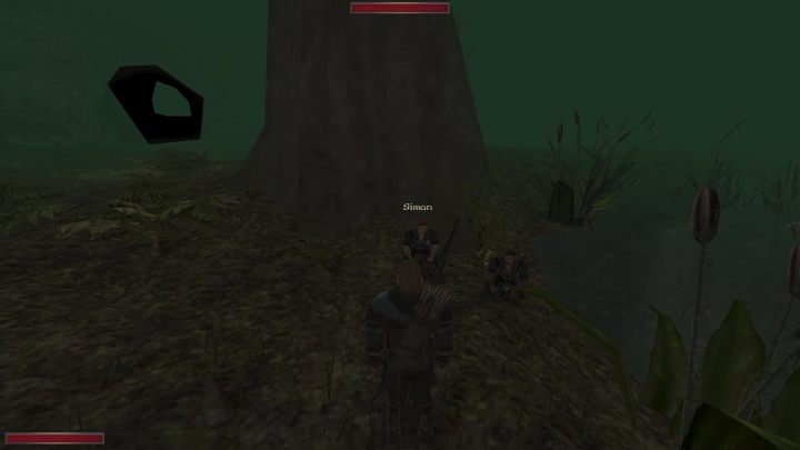 Simon będzie czekał wraz z Roderigiem koło wielkiego drzewa przed wejściem do pieczary - Kroniki Myrtany: Krwawa waluta - Kroniki Myrtany - poradnik do gry