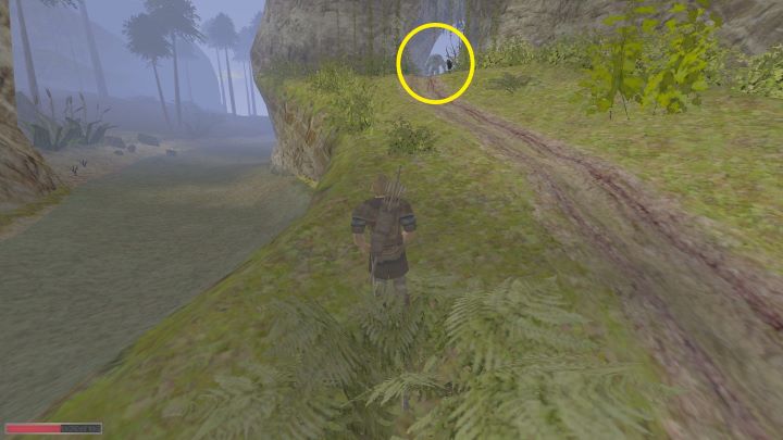 Lepiej (i krócej) jest wskoczyć w tym miejscu do wody i resztę trasy pokonać podróżując rzeką - Kroniki Myrtany: Spłata długu - solucja, opis przejścia - Kroniki Myrtany - poradnik do gry