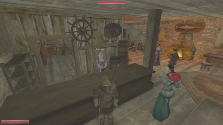 Kobieta nie będzie chciała Was jednak wysłuchać, zanim czegoś nie zamówicie (koszt to 10 sztuk złota) - Kroniki Myrtany: Dla koneserów - solucja, opis przejścia - Kroniki Myrtany - poradnik do gry