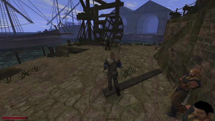 Znając już mniej więcej miejsce, w którym należy szukać oraz imię osoby z którą trzeba porozmawiać (Mures) udajcie się do portu - Kroniki Myrtany: Złote Innosy - solucja, opis przejścia - Kroniki Myrtany - poradnik do gry