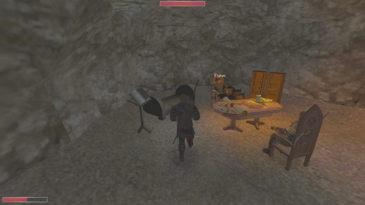 Jak już znajdziecie się w lokacji, to poszukajcie Fynna - Kroniki Myrtany: Złoty Interes / Kopalnia Araxos - solucja, opis przejścia - Kroniki Myrtany - poradnik do gry