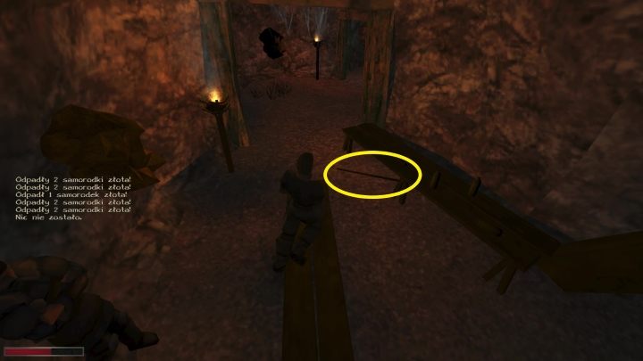 Miłośnicy walki bronią dwuręczną mogą znaleźć kij bojowy pod ławką w jaskini, w której zaczepi Was Naars - Kroniki Myrtany: Złoty Interes / Kopalnia Araxos - solucja, opis przejścia - Kroniki Myrtany - poradnik do gry