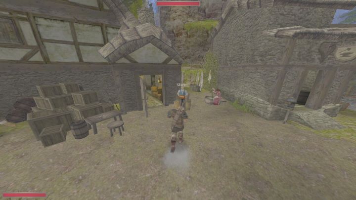 Chata cieśli znajduje się przy głównym placu wioski, po sąsiedzku z kuźnią - Kroniki Myrtany: Pomoc dla powodzian - solucja, opis przejścia - Kroniki Myrtany - poradnik do gry