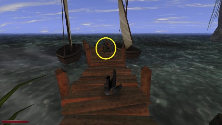 Na przystani w obozie piratów spotkacie mężczyznę, który próbuje zaciągnąć gdzieś armatę - Kroniki Myrtany: Jak kulą w płot - solucja, opis przejścia - Kroniki Myrtany - poradnik do gry