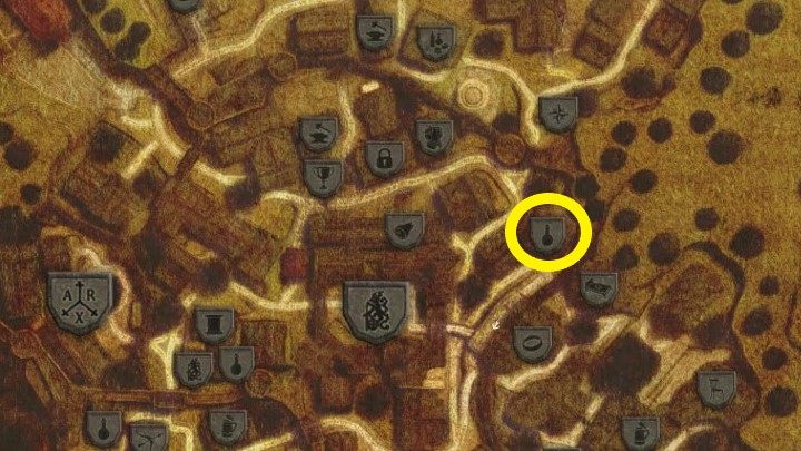 Taki specyfik możecie znaleźć w sklepie alchemicznym zaznaczonym powyżej - Kroniki Myrtany: W biały dzień (Trop więźnia) - solucja, opis przejścia - Kroniki Myrtany - poradnik do gry