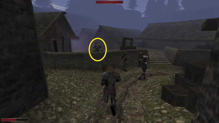 Za bramą wejściową do zamku czeka Was myśliwy Lucas - Kroniki Myrtany: Nie do podźwignięcia - solucja, opis przejścia - Kroniki Myrtany - poradnik do gry