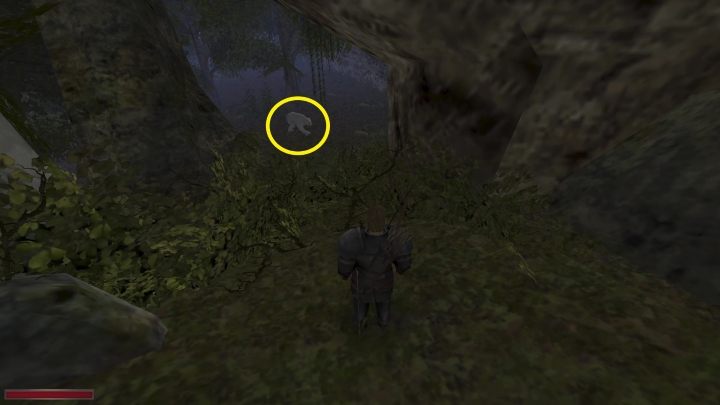 Innym sposobem (nieco mniej honorowym) jest zaatakowanie zwierzęcia ze ścieżki, która schodzi do kotliny - Kroniki Myrtany: Niedźwiedź albinos - list gończy, gdzie jest, jak pokonać? - Kroniki Myrtany - poradnik do gry