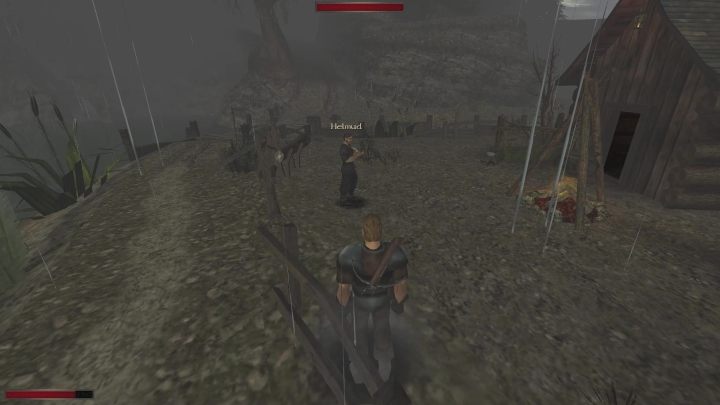 Gdy dotrzecie na miejsce porozmawiajcie z Helmudem i zapytajcie się go, czy nie ma dla Was jakiejś pracy - Kroniki Myrtany: Ostre jak brzytwa - solucja, opis przejścia - Kroniki Myrtany - poradnik do gry