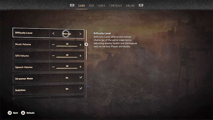 Wybrany wcześniej poziom trudności można zmieniać, tak więc jeśli gra okaże się dla Was wyjątkowo łatwa lub trudna nie musicie rozpoczynać całej kampanii od nowa - Dying Light 2: Poziomy trudności - Dying Light 2 - poradnik do gry