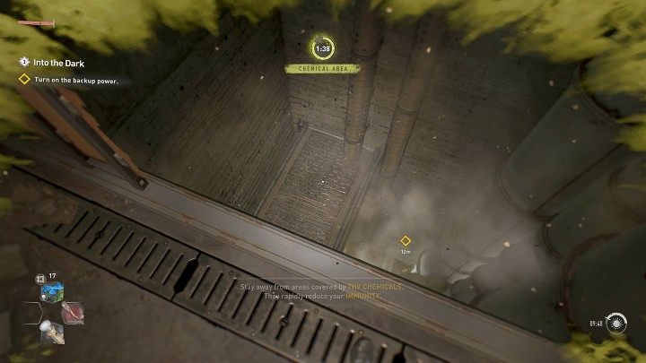 Zaskoczcie na sam dół tunelu, a następnie idźcie przed siebie, kierując się w stronę żółtego znacznika misji - Dying Light 2: W Mrok - solucja, opis przejścia - Dying Light 2 - poradnik do gry