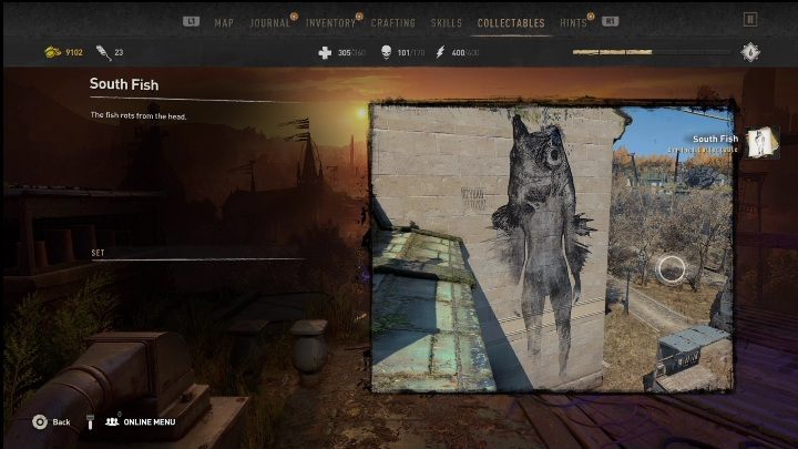 To graffiti znajdziecie podróżując wzdłuż wschodniej linii dzielącej lokacje - Dying Light 2: Graffiti (Houndfield) - lista wszystkich - Dying Light 2 - poradnik do gry