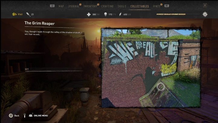 To graffiti zostało zrobione na boku ceglanego budynku, w centralnej części Quarry End - Dying Light 2: Graffiti (Quarry End) - lista wszystkich - Dying Light 2 - poradnik do gry