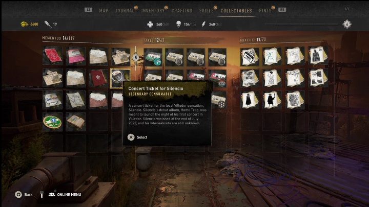 Za wykonanie zadania pobocznego Silencio otrzymacie specjalny bilet, który wpadnie do Waszej kolekcji - Dying Light 2: Pamiątki (Muddy Grounds) - lista wszystkich - Dying Light 2 - poradnik do gry