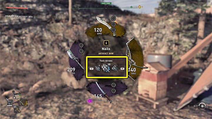 Upewnijcie się, że łuk macie umieszczony w jednym z 4 slotów na aktywne bronie - Dying Light 2: Strzały do łuku - jak zmieniać? - Dying Light 2 - poradnik do gry