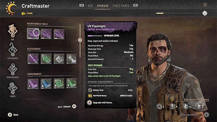 Oprócz pozyskania latarki UV powinniście ją dodatkowo ulepszyć po to żeby stała się silniejsza i zyskała nowe cechy - Dying Light 2: Trofea Solarium i Żółw! - jak zdobyć? - Dying Light 2 - poradnik do gry