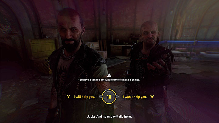 W celu wybrania wariantu 1 musicie wybrać - Dying Light 2: Walczyć czy negocjować z Jackiem i Joe? Wieża ciśnień - Dying Light 2 - poradnik do gry