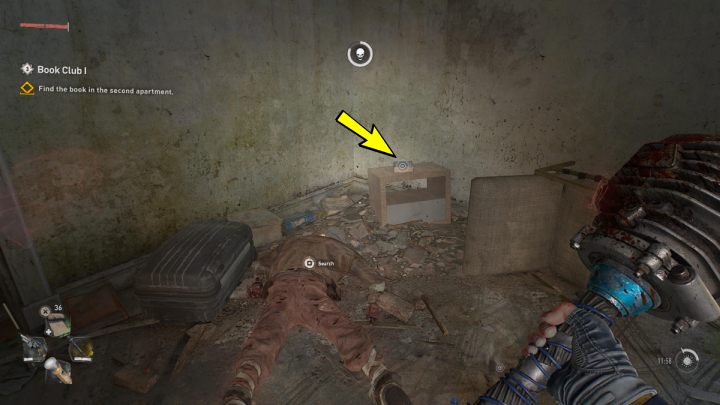 Książkę znajdziecie w pokoju z łóżkiem, na stoliku między przewróconym krzesłem i torbą - Dying Light 2: Klub książki 1 (Book Club 1) - solucja, opis przejścia - Dying Light 2 - poradnik do gry