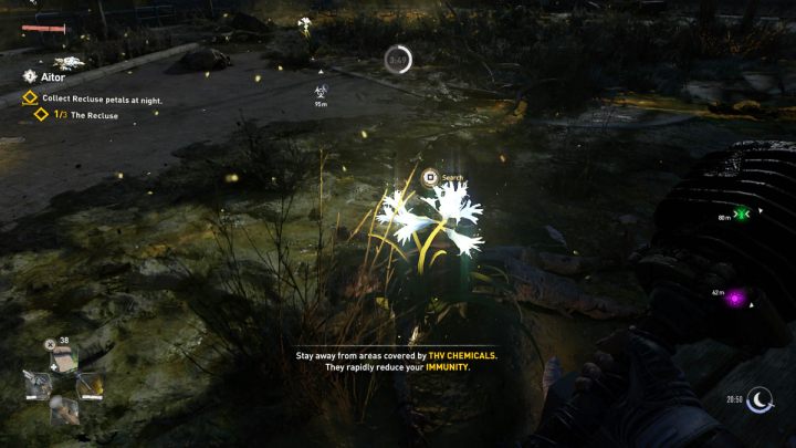 Udajcie się w nocy do wyznaczonej lokalizacji między dzielnicami Muddy Grounds i New Dawn Park i zbierzcie płatki z 3 kwiatów - Dying Light 2: Aitor - solucja, opis przejścia - Dying Light 2 - poradnik do gry