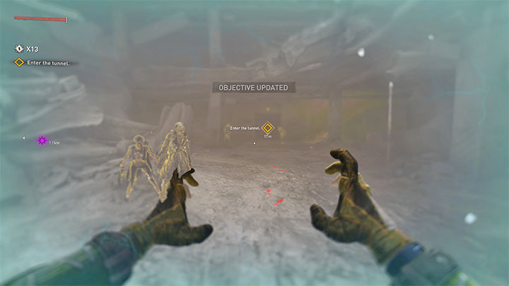 Ślady doprowadzą Was do pokazanego na obrazku wejścia do tunelu - skorzystajcie z niego - Dying Light 2: X13 - solucja, opis przejścia - Dying Light 2 - poradnik do gry