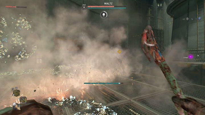 Podczas walk z Waltzem przywiązujcie większą uwagę do unikania silnych ataków bossa, czyli tych, które mogą zrzucić Aidena z półki - Dying Light 2: X13 - solucja, opis przejścia - Dying Light 2 - poradnik do gry