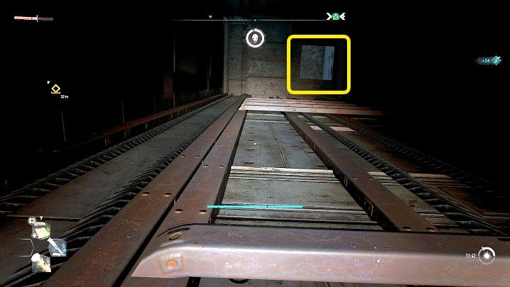 Jeśli Wasz bohater ma dobrze rozwiniętą wytrzymałość, możecie skorzystać z krótszej drogi i wspiąć się na samą górę przez otwór zaznaczony na obrazku - Dying Light 2 Zagubione światło - solucja, opis przejścia - Dying Light 2 - poradnik do gry