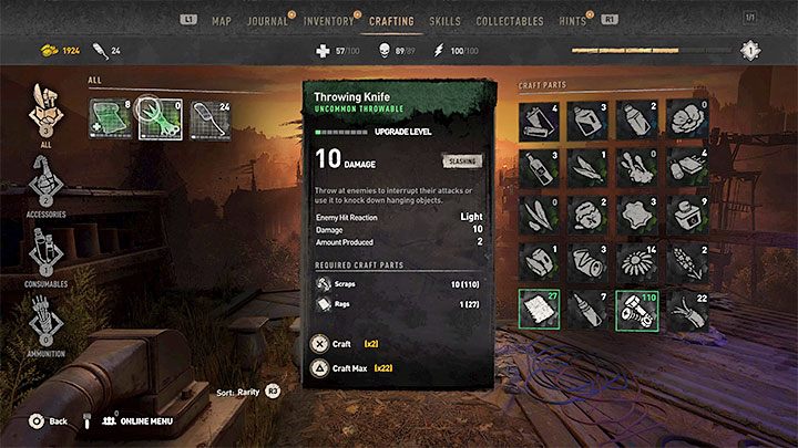 Crafting w grze służy do wytwarzania dwóch głównych rodzajów przedmiotów - Dying Light 2: Crafting - Dying Light 2 - poradnik do gry