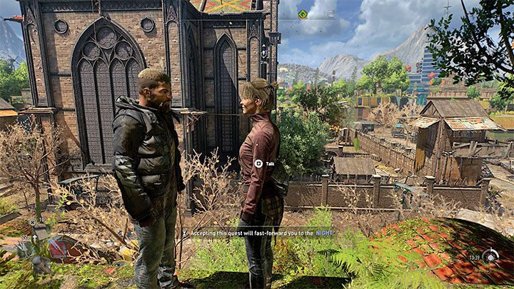 Will i Monika wyjątkowo stoją na dachu budynku sąsiadującego z Bazarem (rozejrzyjcie się za ikoną wykrzyknika) - Dying Light 2: Jedyne wyjście - kiedy zadzwoni Hakon? - Dying Light 2 - poradnik do gry