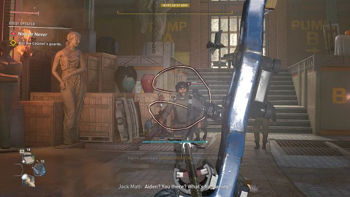 Gdy staniecie po stronie Matta, Lawan wystrzeli w kierunku Pułkownika, jednak jego żona Anna zasłoni go własnym ciałem - Dying Light 2: Teraz albo nigdy - solucja, opis przejścia - Dying Light 2 - poradnik do gry