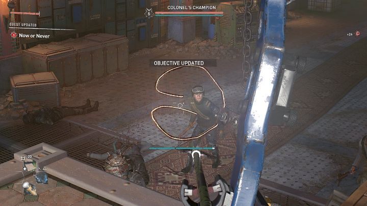 Po chwili w pomieszczeniu pojawią się kolejni przeciwnicy, a wśród nich champion Pułkownika - Dying Light 2: Teraz albo nigdy - solucja, opis przejścia - Dying Light 2 - poradnik do gry