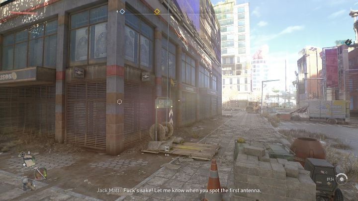 Gdy już dotrzecie do odpowiedniego budynku, rozejrzyjcie się za liną z hakiem widoczną na powyższym obrazku i wjedźcie na wyższe piętro - Dying Light 2: Imperium - solucja, opis przejścia - Dying Light 2 - poradnik do gry