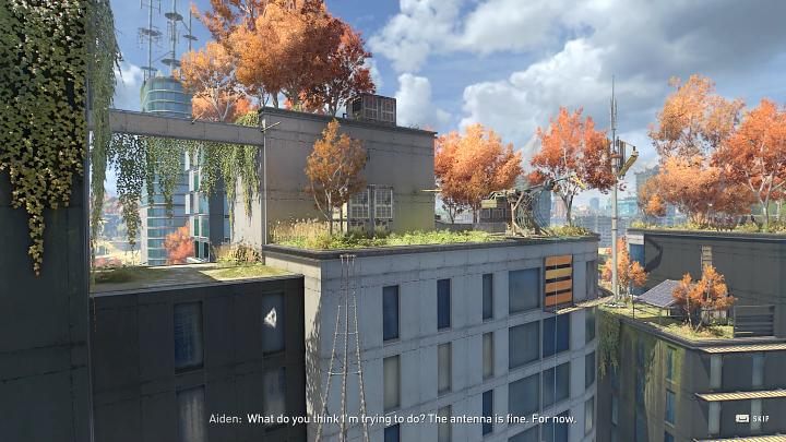 Przed wami kolejny etap na czas, więc od razu ruszcie ścieżką widoczną na powyższym obrazku, aby szybko dotrzeć do pierwszego działa - Dying Light 2: Imperium - solucja, opis przejścia - Dying Light 2 - poradnik do gry