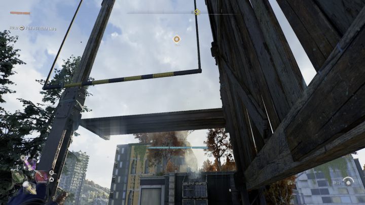 Wychylcie się w lewo i poczekajcie, aż metalowy drążek zjedzie na dół - Dying Light 2: Downtown (Wiatraki) - lista wszystkich - Dying Light 2 - poradnik do gry