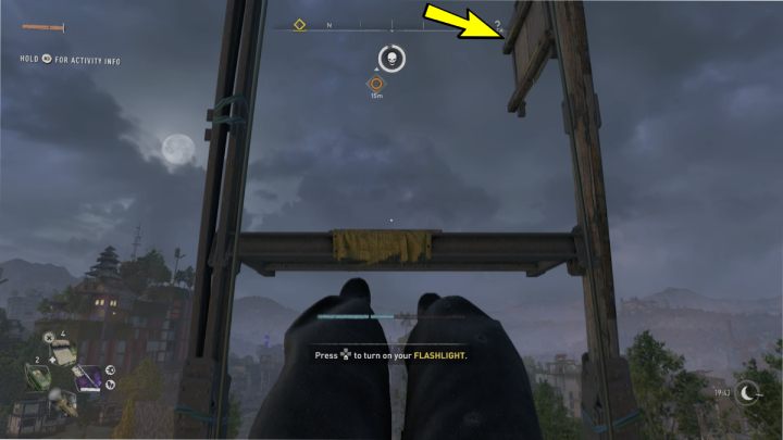 Odwróćcie się do tyłu, poczekajcie aż drążek podjedzie do góry i przeskoczcie na drewniane deski - Dying Light 2: Garrison (Wiatraki)- lista wszystkich - Dying Light 2 - poradnik do gry