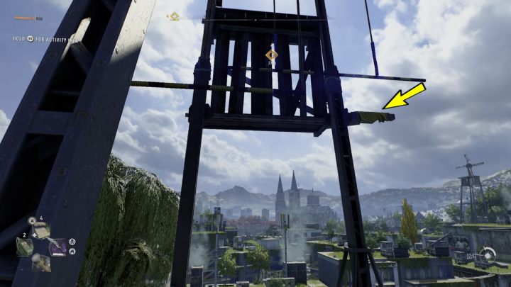 Poczekajcie, aż pierwszy drążek zjedzie w dół i wskoczcie na niego - Dying Light 2: The Wharf (Wiatraki)- lista wszystkich - Dying Light 2 - poradnik do gry