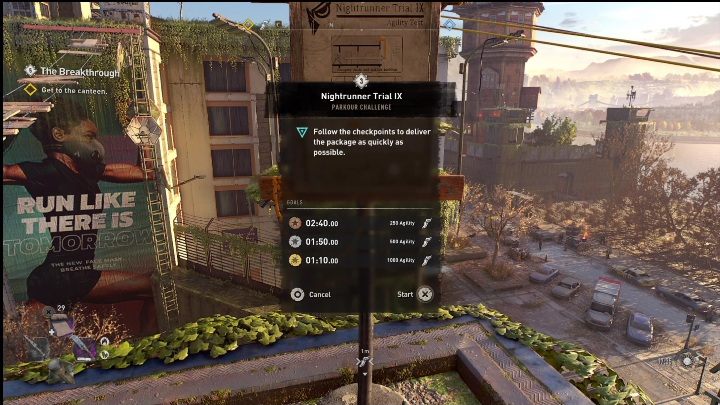 Każde wyzwanie parkourowe ma określone trzy progi - Dying Light 2: Wyzwania parkourowe - lista, lokacje - Dying Light 2 - poradnik do gry