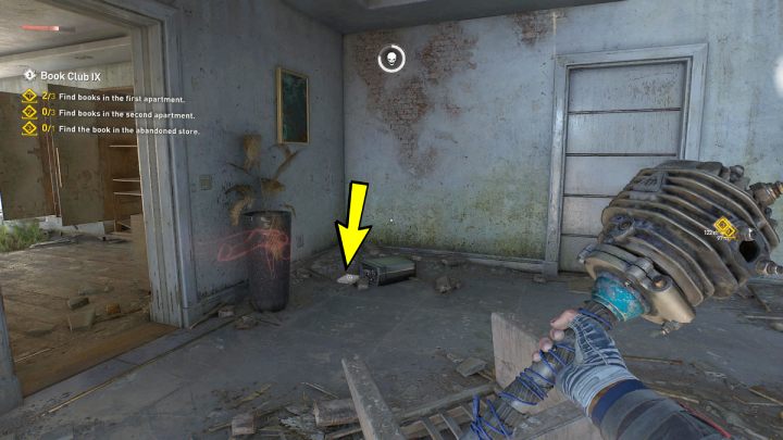 3 książkę znajdziecie między kwiatem a przewróconym koszem na śmieci - Dying Light 2: Klub książki 9 (Book Club 9) - solucja, opis przejścia - Dying Light 2 - poradnik do gry