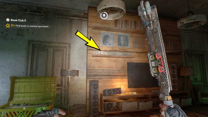 5 książkę znajdziecie na półce ściennej nad telewizorem - Dying Light 2: Klub książki 10 (Book Club 10) - solucja, opis przejścia - Dying Light 2 - poradnik do gry
