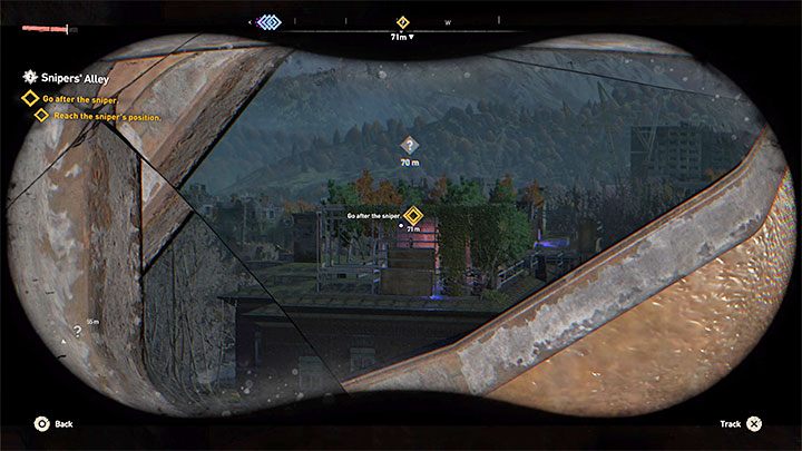Pierwszy cel misji jest powiązany z postacią snajpera, który wykonał swój atak z przeciwnego budynku - Dying Light 2: Czas na Waltza! - solucja, opis przejścia - Dying Light 2 - poradnik do gry