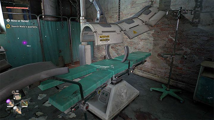Jedynym obowiązkowym obiektem do zbadania w laboratorium Waltza jest stół operacyjny - Dying Light 2: Zaufać Pułkownikowi czy Mattowi? Teraz albo nigdy - Dying Light 2 - poradnik do gry