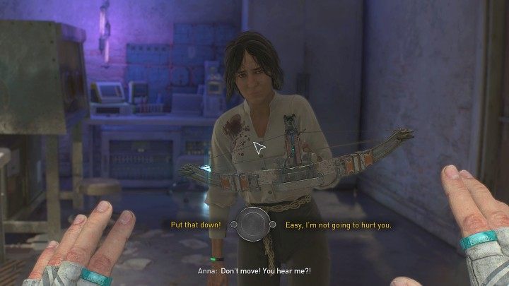 Podążajcie za głównym znacznikiem misji, aż w końcu dojdziecie do pokoju, w którym ukrywa się Anna, żona Pułkownika - Dying Light 2: Zaufać Pułkownikowi czy Mattowi? Teraz albo nigdy - Dying Light 2 - poradnik do gry