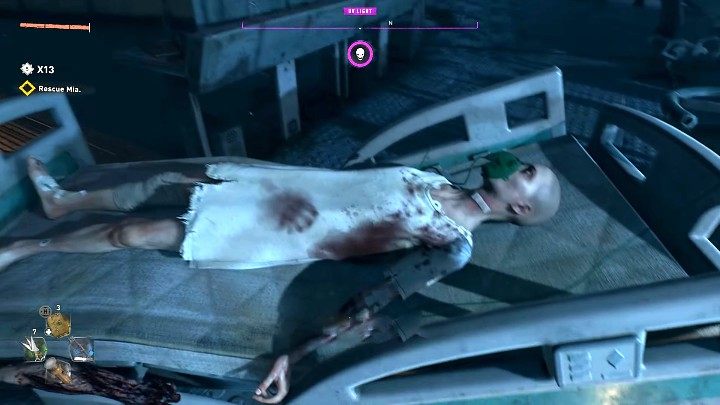 Podejdźcie do łóżka, na którym leży Mia i weźcie ją na ręce - Dying Light 2: Które zakończenie wybrać? X13 - Dying Light 2 - poradnik do gry