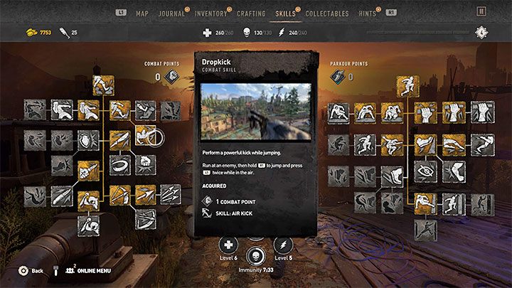 Wspomniane w poprzednim podpunkcie punkty walki oraz punkty parkouru (sprawności) służą do odblokowywania nowych umiejętności - Dying Light 2: Rozwój postaci - Dying Light 2 - poradnik do gry