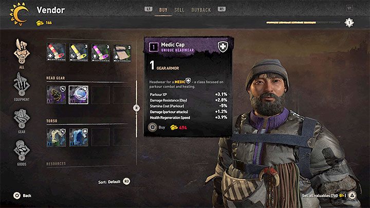 W inwentarzu bohatera znajduje się 6 slotów na różne elementy ubioru - nakrycie głowy, rękawice, napierśnik, karwasze, spodnie i buty - Dying Light 2: Rozwój postaci - Dying Light 2 - poradnik do gry