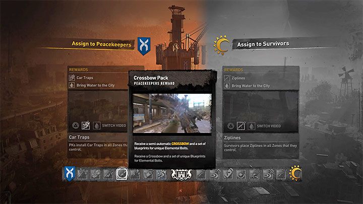 Pozyskanie kuszy jest niestety mocno problematyczne, gdyż jest ona jedną z nagród związanych z przynależnością miasta - Dying Light 2: Pierwszy łuk - jak zdobyć? - Dying Light 2 - poradnik do gry