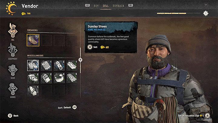 Handlarzom możecie sprzedawać większość rzeczy z inwentarza Aidena, przy czym powinniście się pilnować żeby nie pozbyć się - Dying Light 2: Handlarze - Dying Light 2 - poradnik do gry